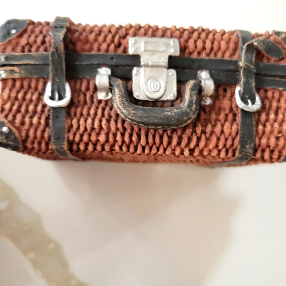3 miniature resin suitcases
